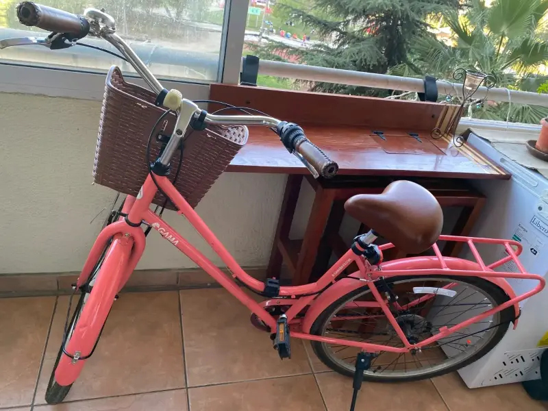 Bicicleta Urbana Rosa con Canasto - 2