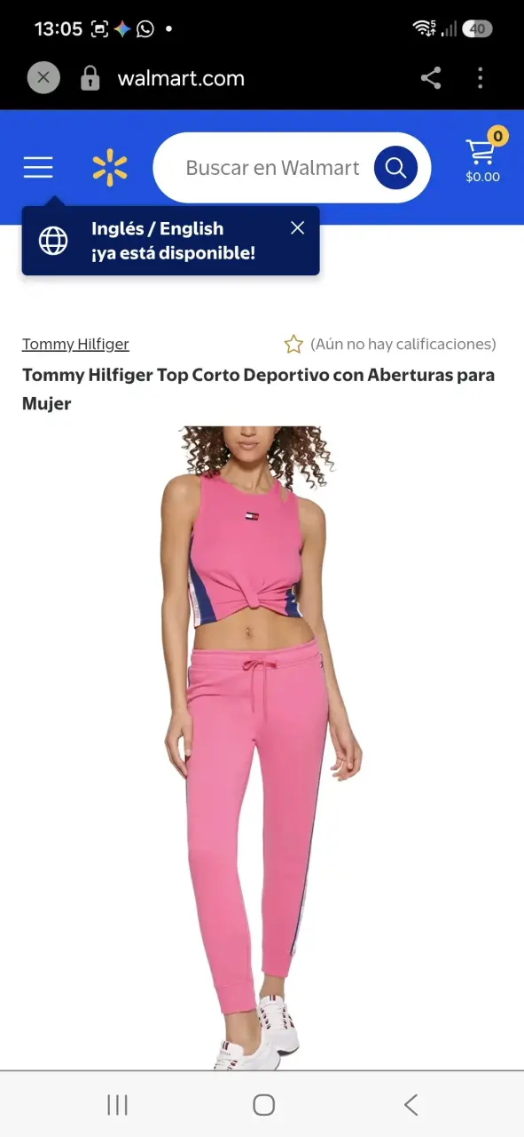 Top deportivo rosa Tommy Hilfiger para mujer - 3