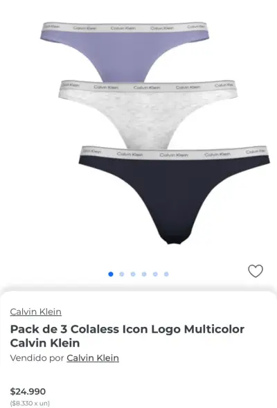 Pack de 3 colaless Calvin Klein multicolor - miniatura 1