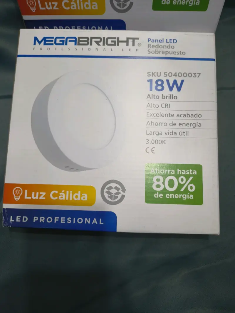 Panel LED Redondo Megabright 18W Luz Cálida - 2