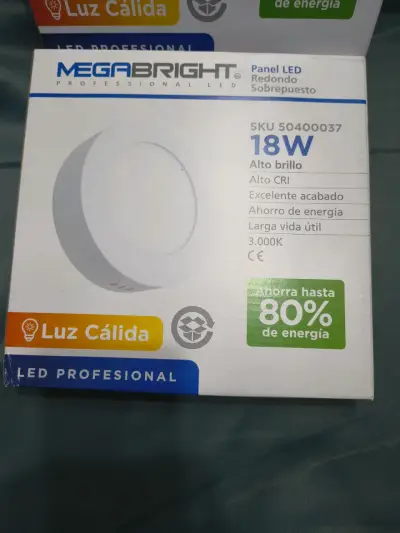 Panel LED Redondo Megabright 18W Luz Cálida - miniatura 2