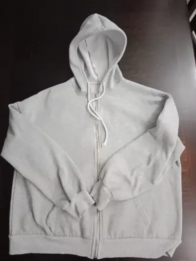 Polerón con capucha gris unisex - miniatura 1