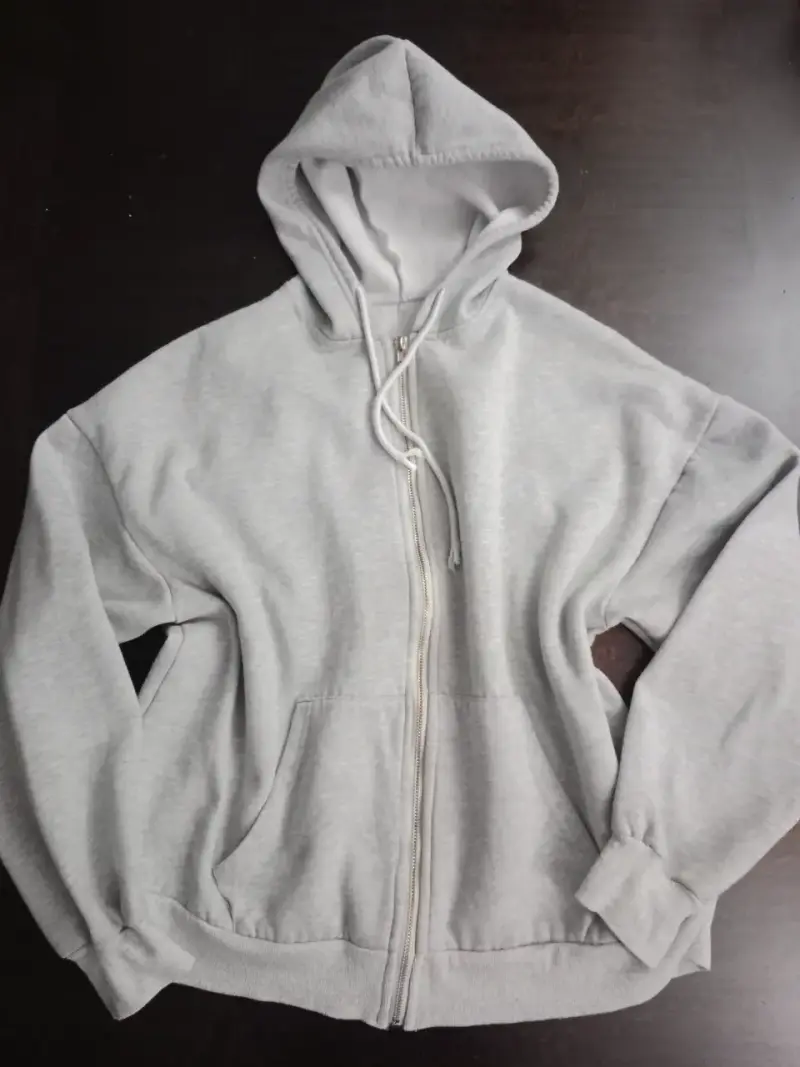 Polerón con capucha gris unisex - 2
