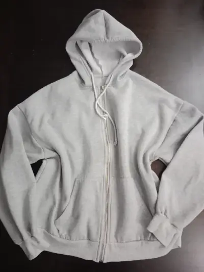 Polerón con capucha gris unisex - miniatura 2