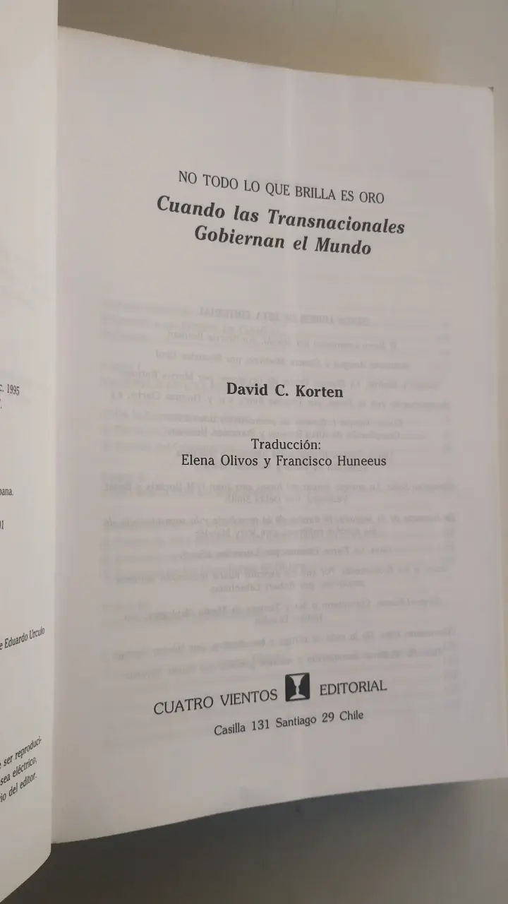 Libro 'Cuando las Transnacionales Gobiernan el Mundo' de David C. Korten - 2