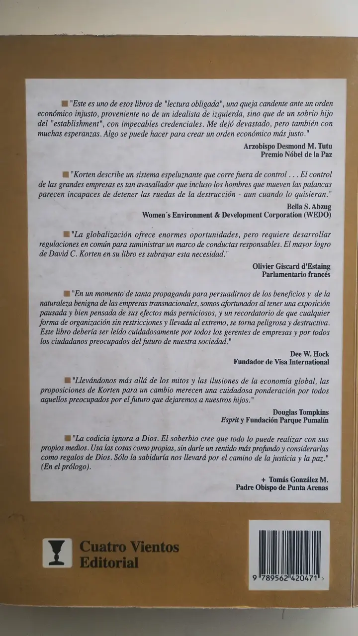 Libro 'Cuando las Transnacionales Gobiernan el Mundo' de David C. Korten - 5