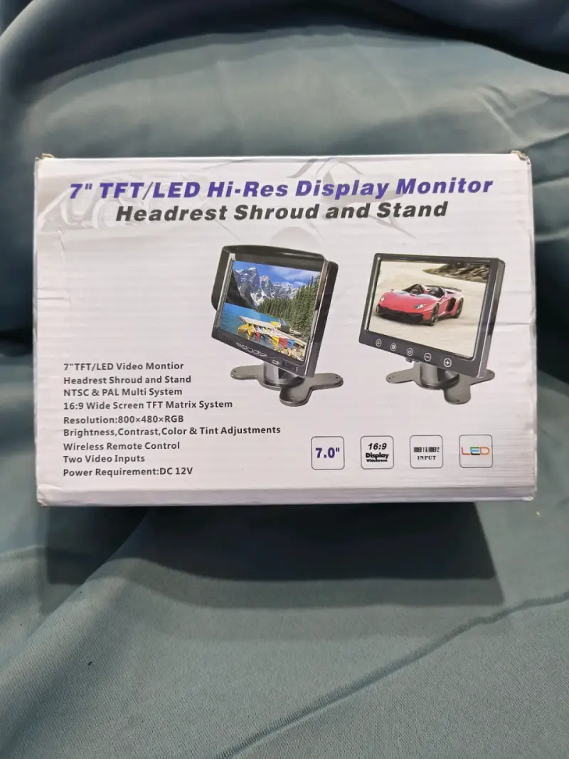 Monitor TFT/LED de 7 pulgadas para reposacabezas