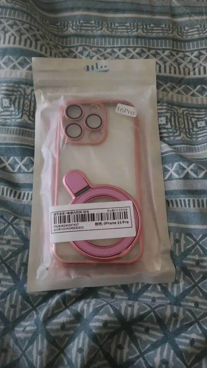 Funda rosa con anillo para iPhone 16 Pro