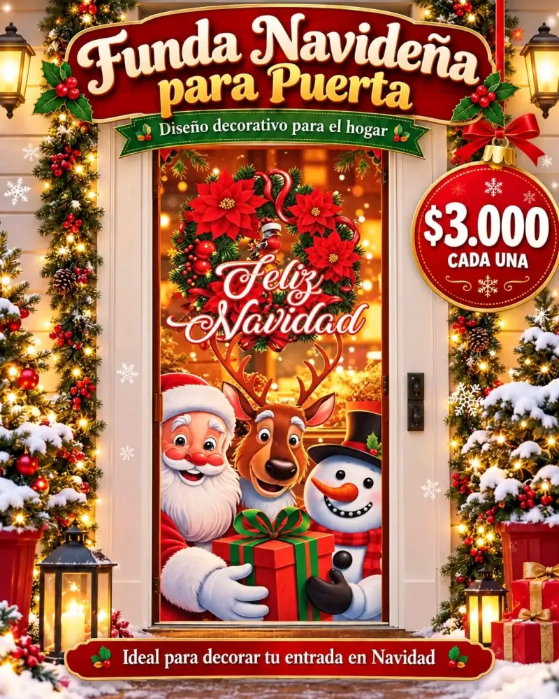 Funda Navideña para Puerta Decorativa