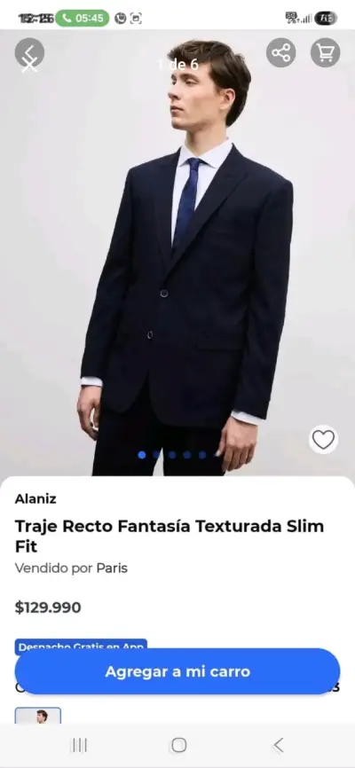 Traje Alaniz Recto Fantasía Texturada Slim Fit - miniatura 1