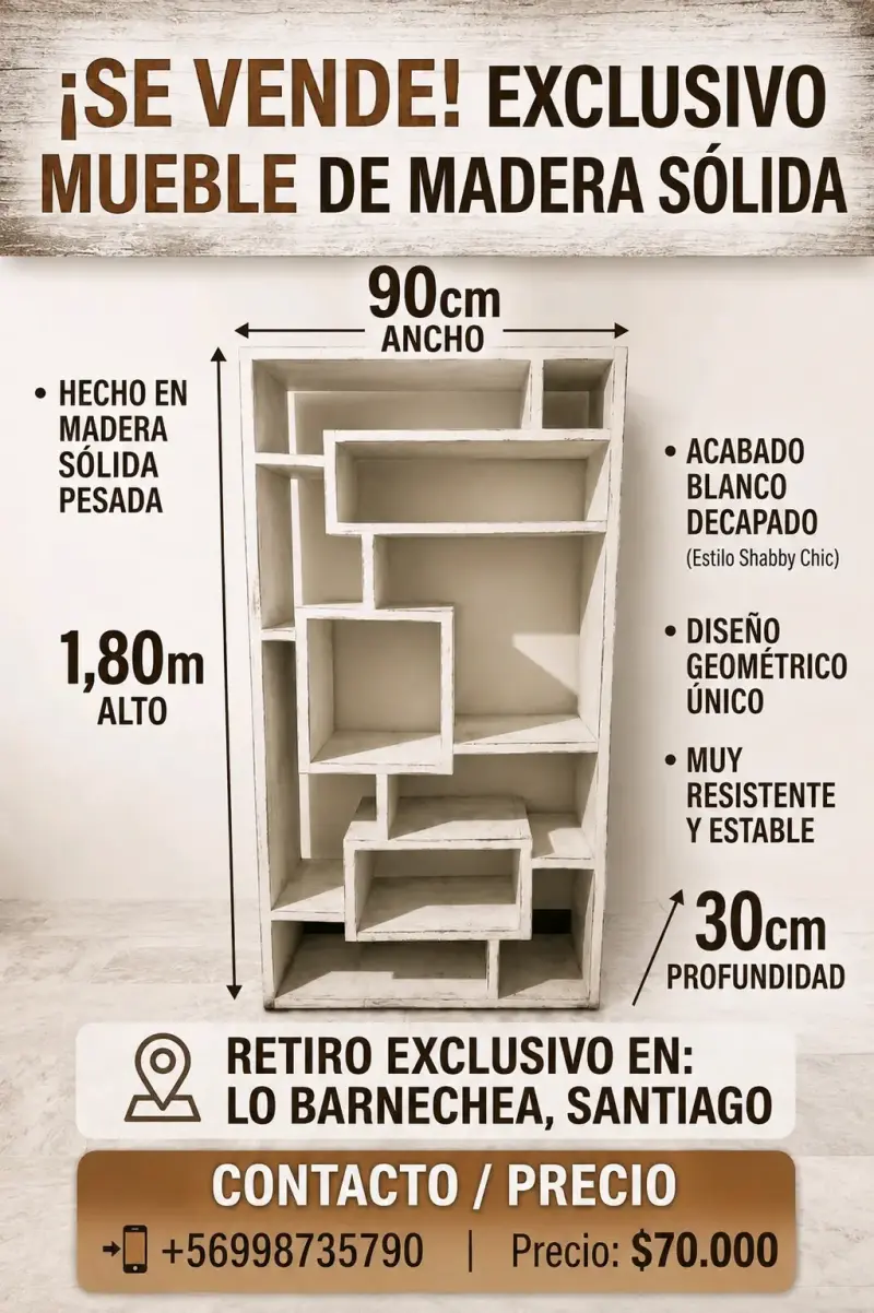Estantería de Madera Sólida Estilo Shabby Chic - 2
