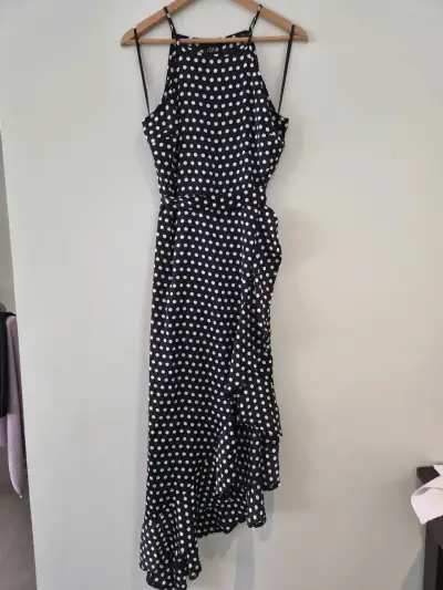 Vestido de lunares negro New Look - miniatura 1
