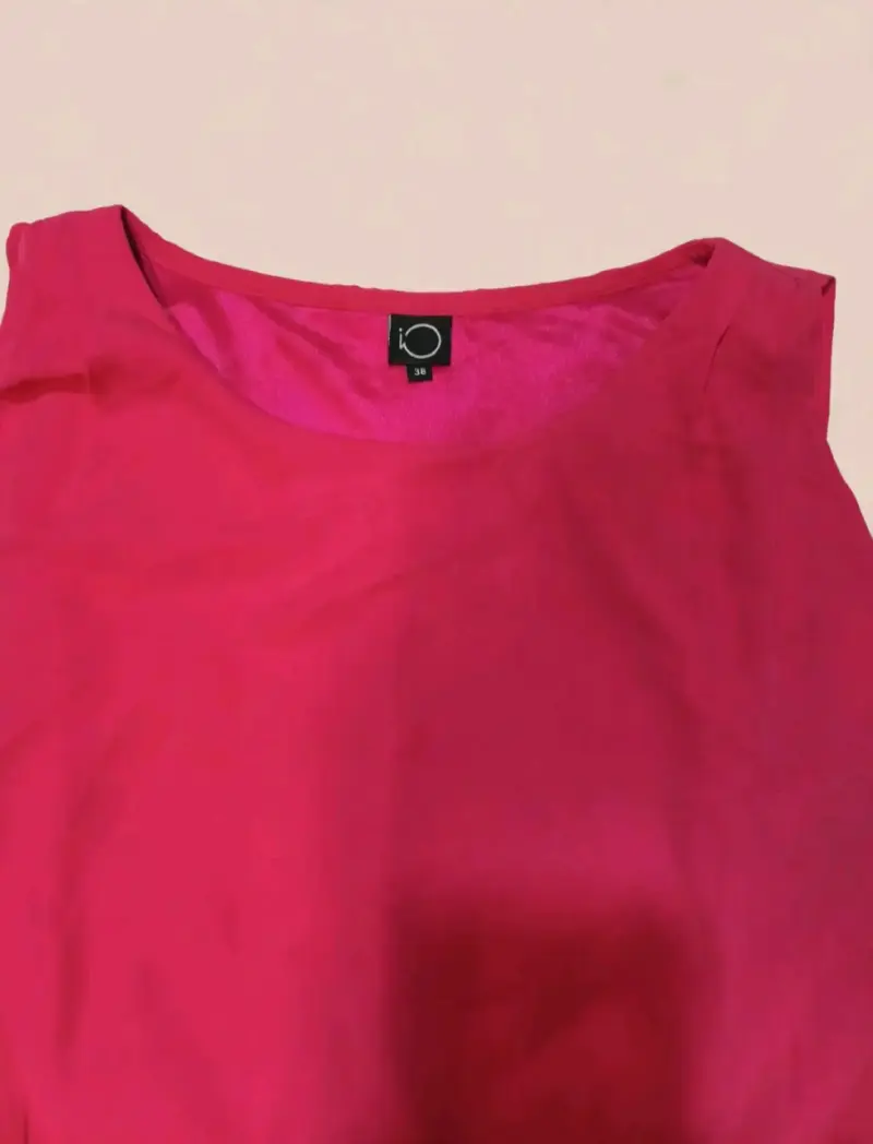 Vestido fucsia con bordado talla 38 - 2