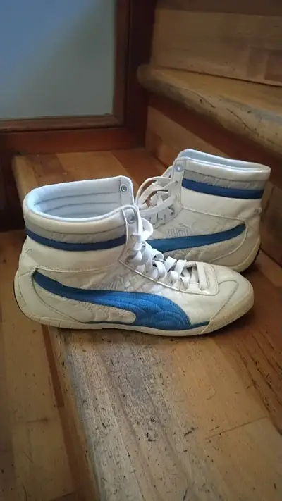 Zapatillas deportivas Puma blancas y azules - miniatura 2