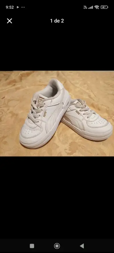 Zapatillas deportivas blancas Puma para niños - miniatura 1