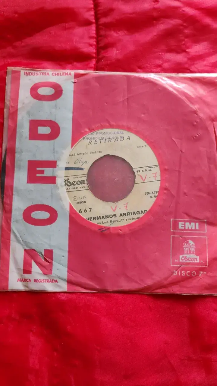 Disco vinilo 7'' Hermanos Arriagada Odeon 1965 - 2