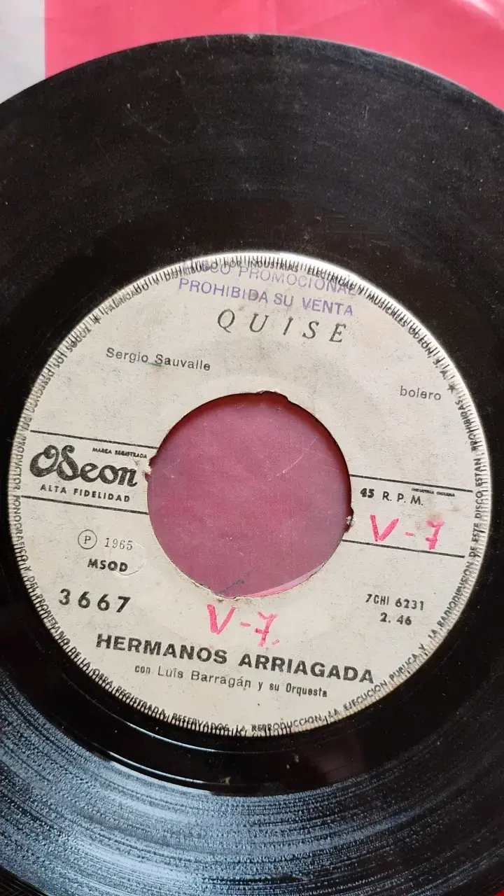 Disco vinilo 7'' Hermanos Arriagada Odeon 1965 - 4