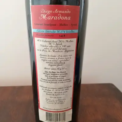 Vino Tinto Diego Armando Maradona 2003 - miniatura 6