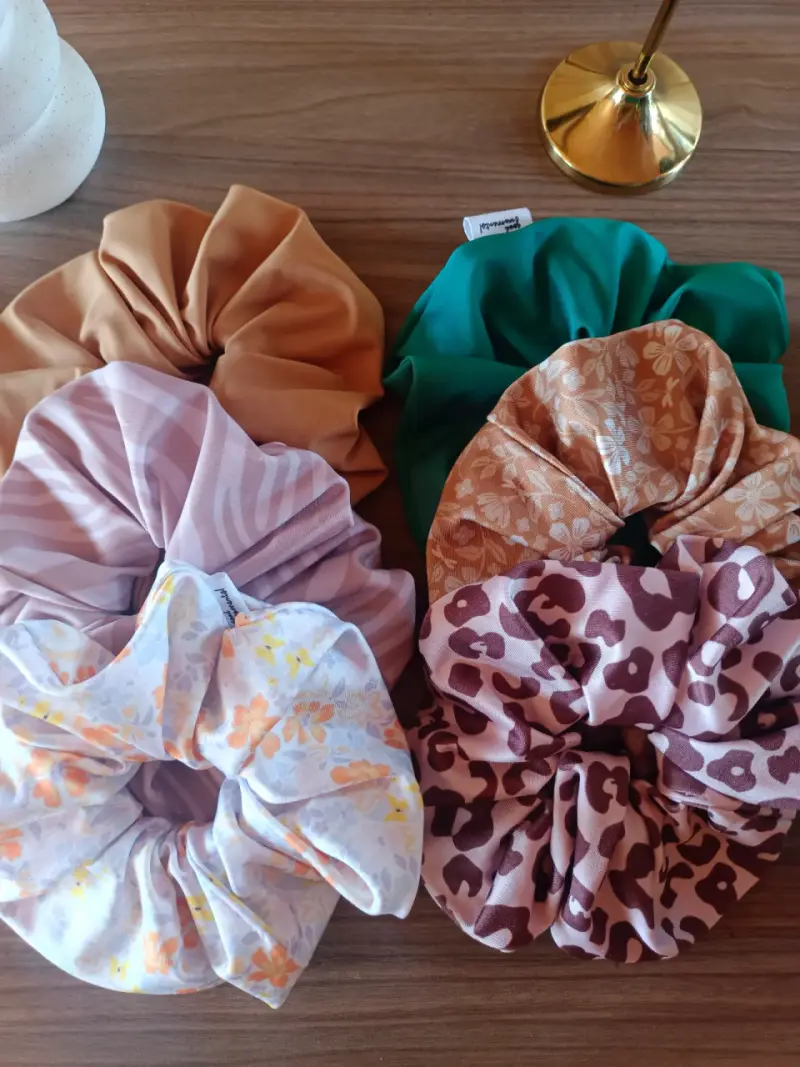 Set de 6 maxi escrunchies estampados variados - 1