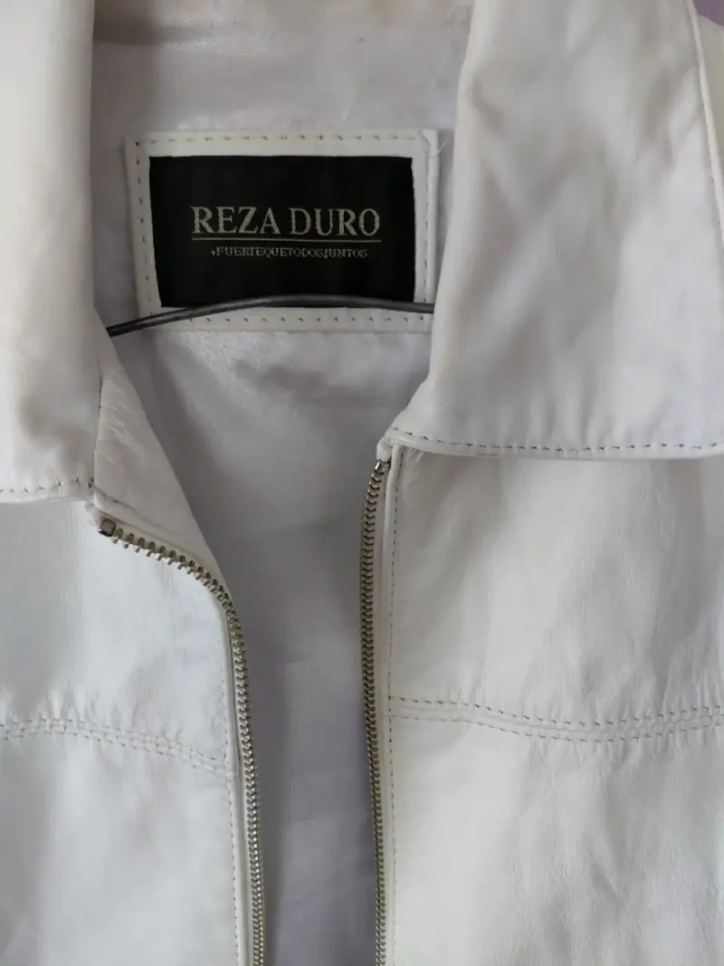 Chaqueta de cuero blanca Reza Duro - 1
