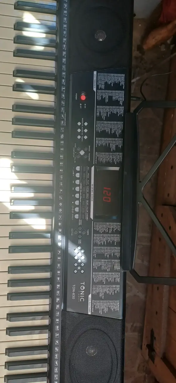 Teclado electrónico con soporte y adaptador - 3