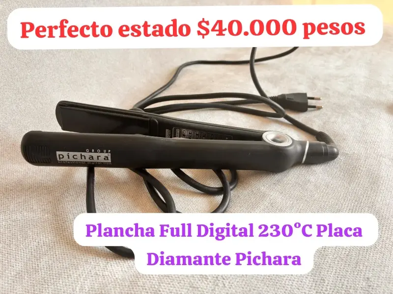 Plancha de Pelo Digital Pichara 230°C Placa Diamante - 2