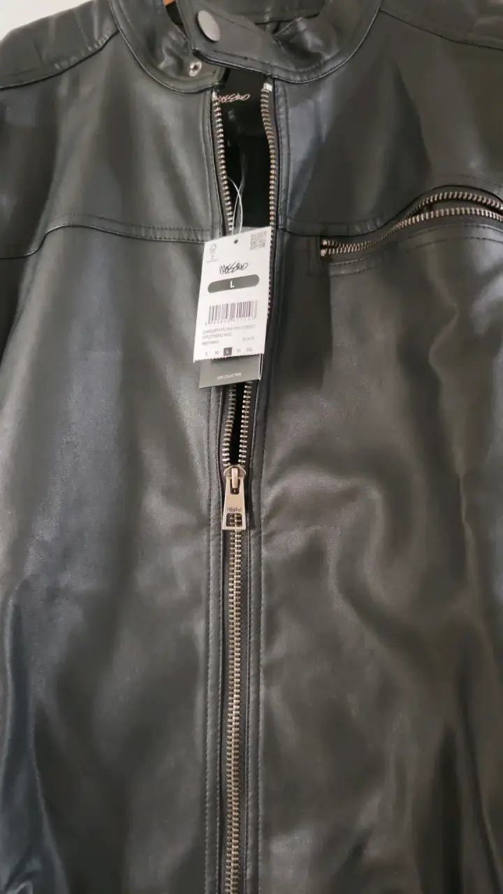 Chaqueta de cuero negra mossimo para hombre - 2