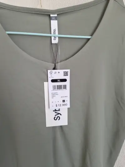 Blusa sin mangas verde oliva talla XL Sybilla - miniatura 3