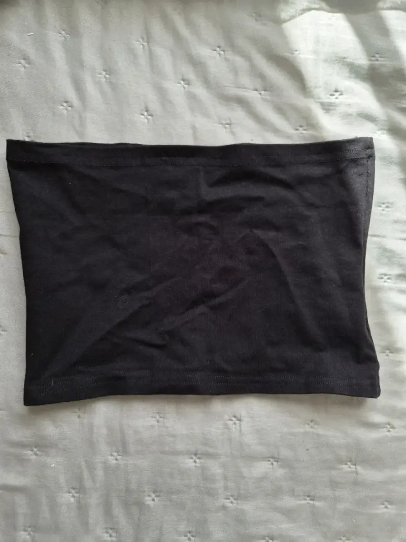 Top strapless negro Algodón - 1