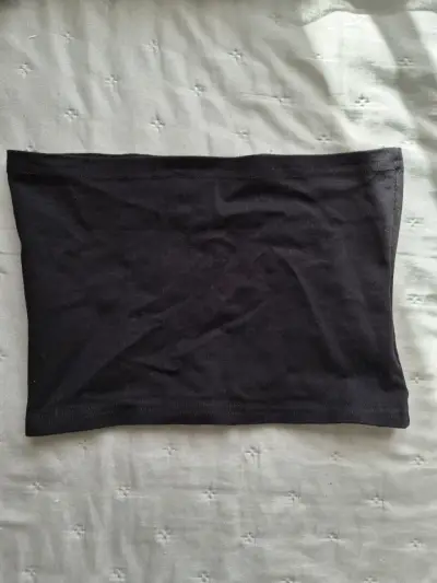 Top strapless negro Algodón - miniatura 1