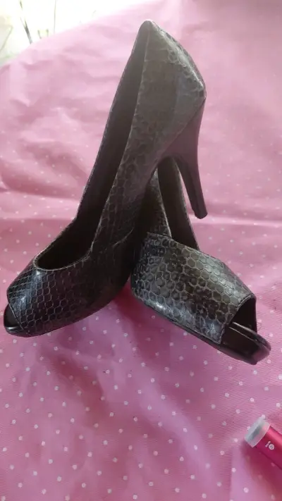 Zapatos de Tacón Peep Toe gris sormani - miniatura 2