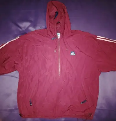 Chaqueta Adidas Vintage Roja con Capucha - miniatura 1