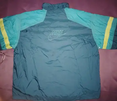 Cortavientos Nike vintage azul y verde para hombre - miniatura 2