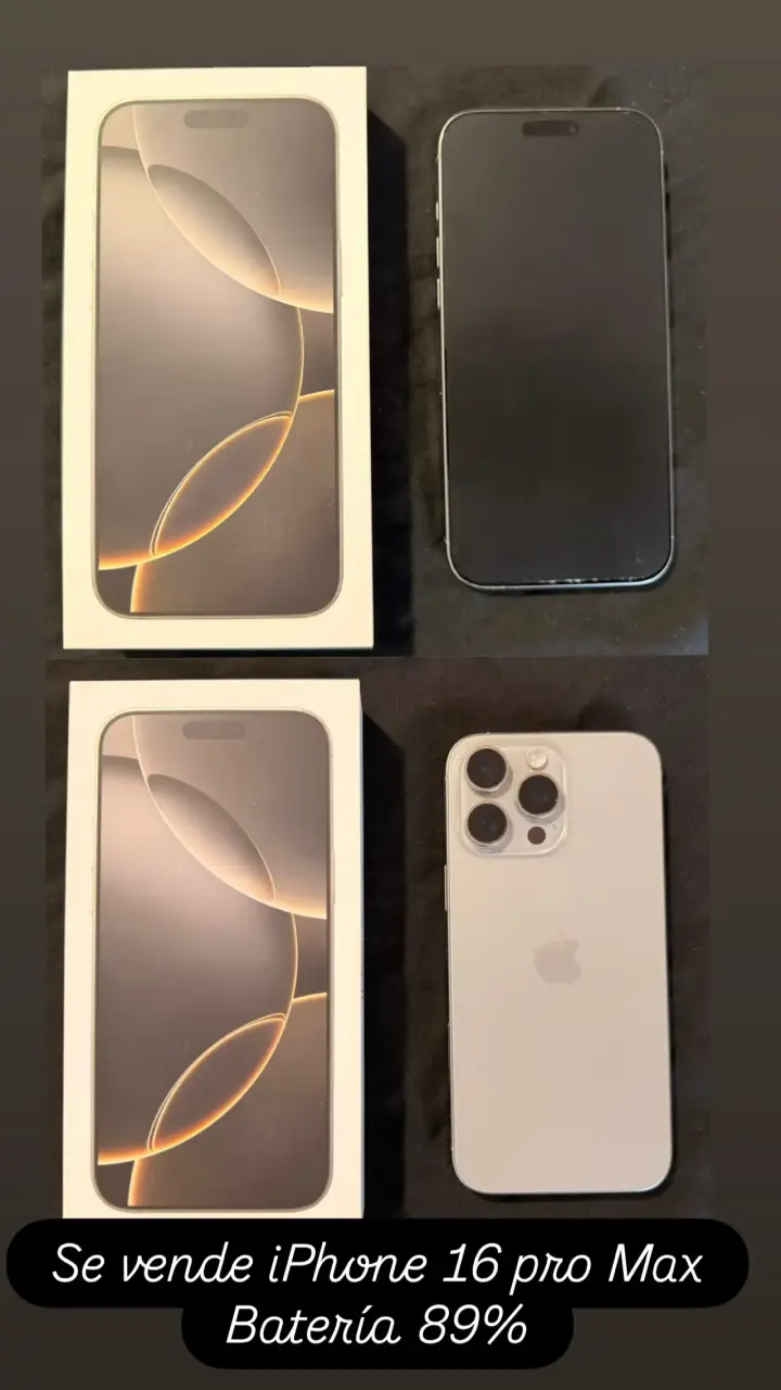 iPhone 16 Pro Max con batería al 89%