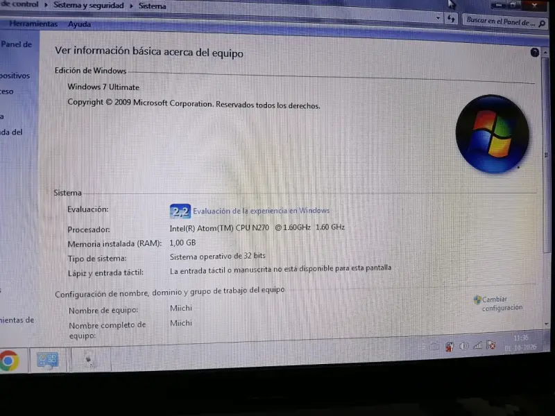 Notebook Acer Aspire One azul con Intel Atom - 3