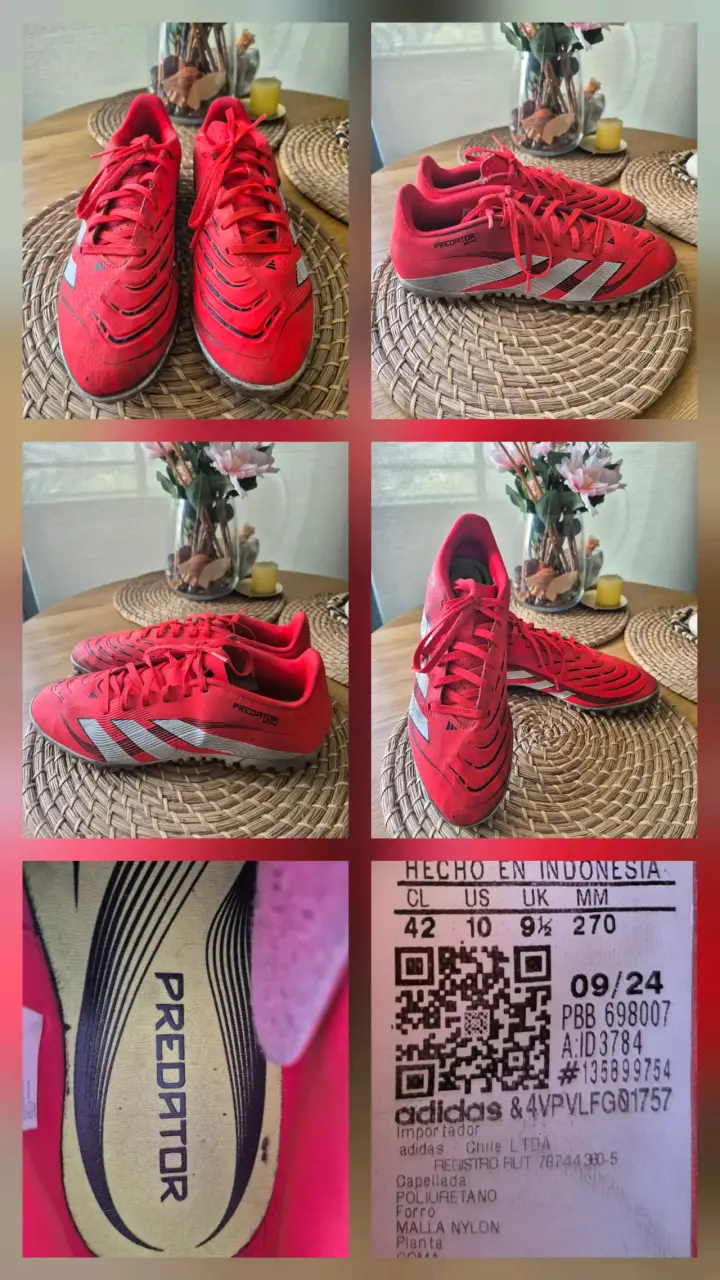 Zapatillas de fútbol Adidas Predator rojas