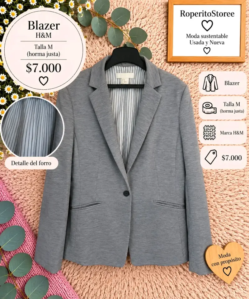 Blazer gris H&M talla M