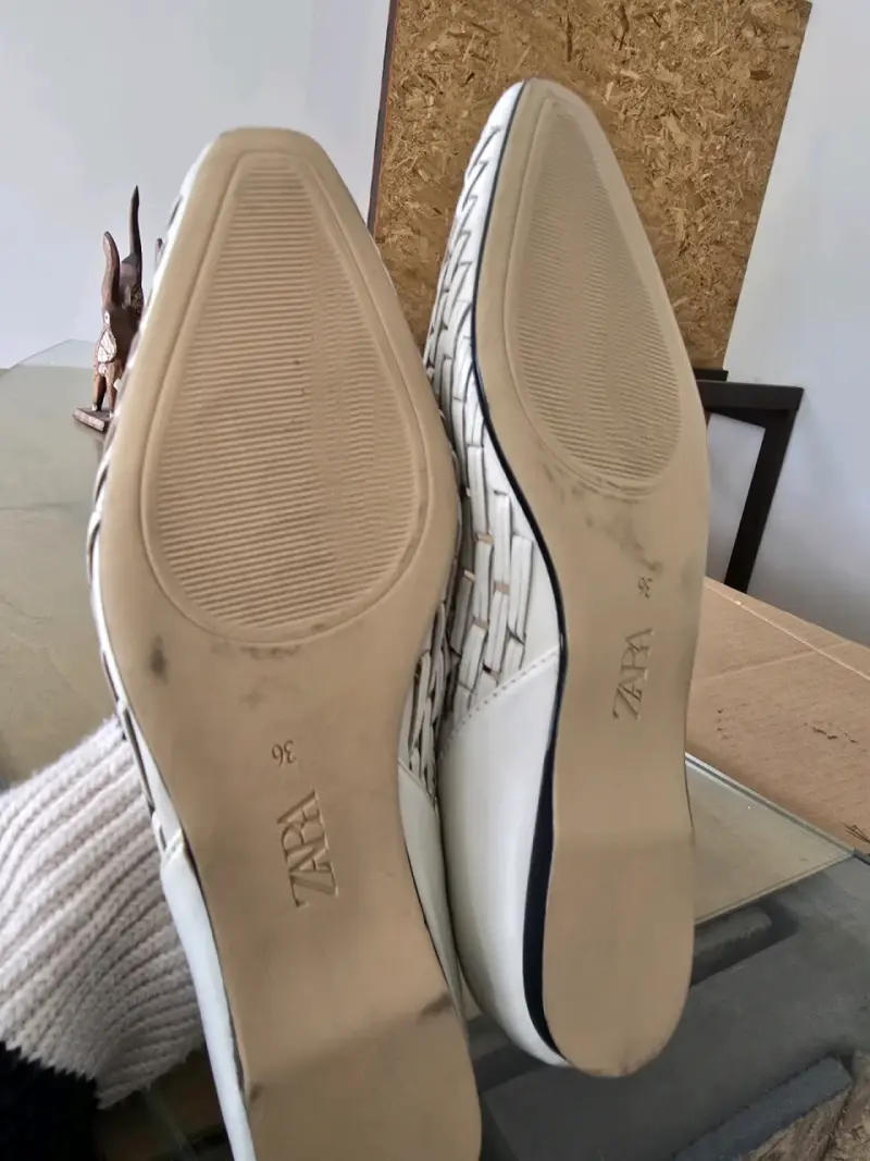Zapatos planos tejidos blancos Zara - 3