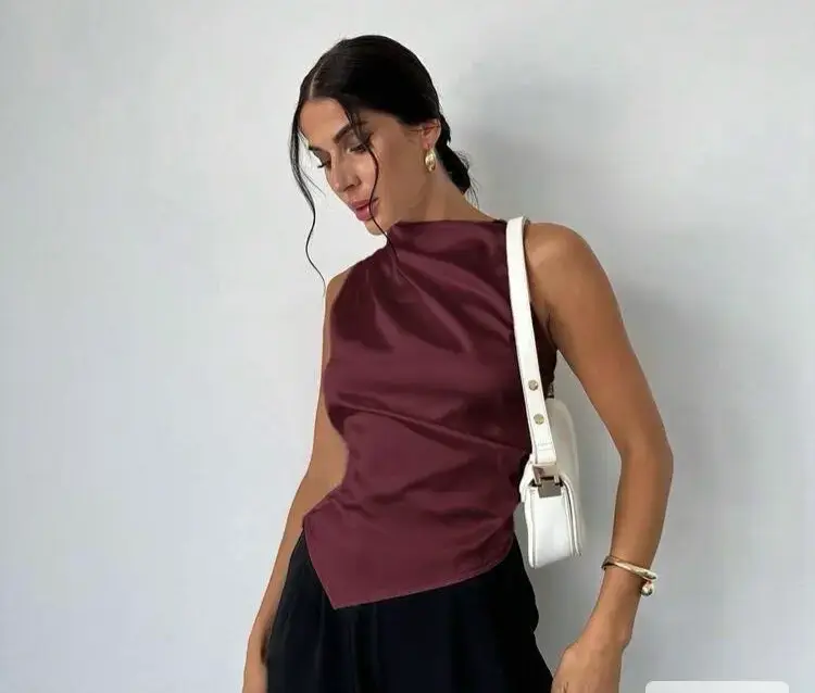 Blusa sin mangas color granada - 1