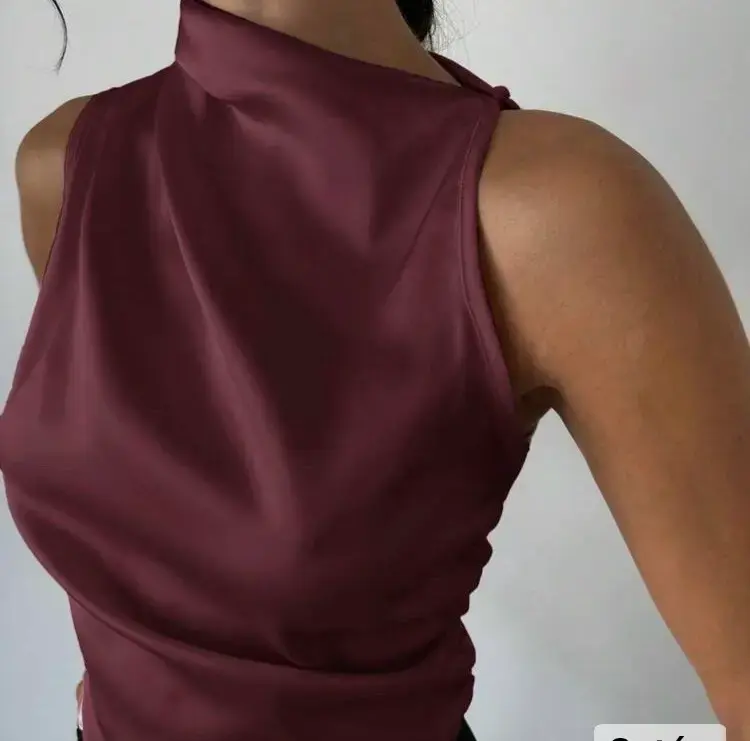 Blusa sin mangas color granada - 2