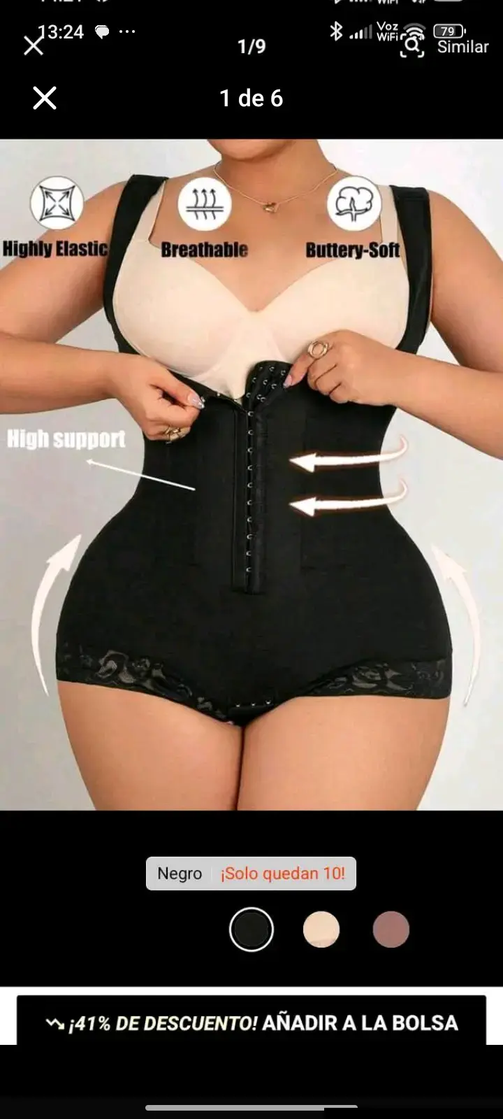 Faja moldeadora negra de alta elasticidad - 1