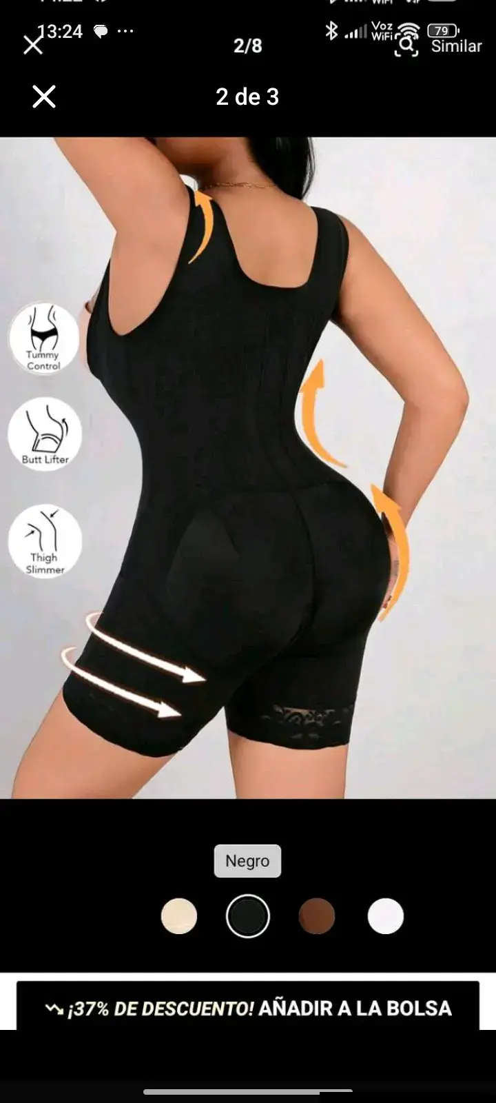 Body moldeador negro con control de abdomen - 2