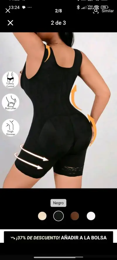 Body moldeador negro con control de abdomen - miniatura 2