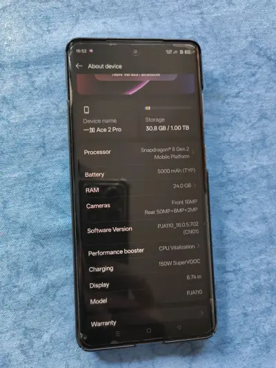 Oneplus ACE 2 PRO RAM 24GB/1024GB ALMACENAMIENTO - miniatura 1