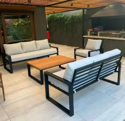 Juego de muebles de terraza moderno con cojines - miniatura 2