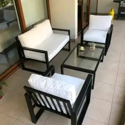 Juego de muebles de terraza moderno con cojines - miniatura 3