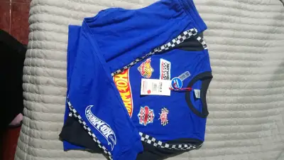 Pijama infantil Hot Wheels azul talla 8 - miniatura 1