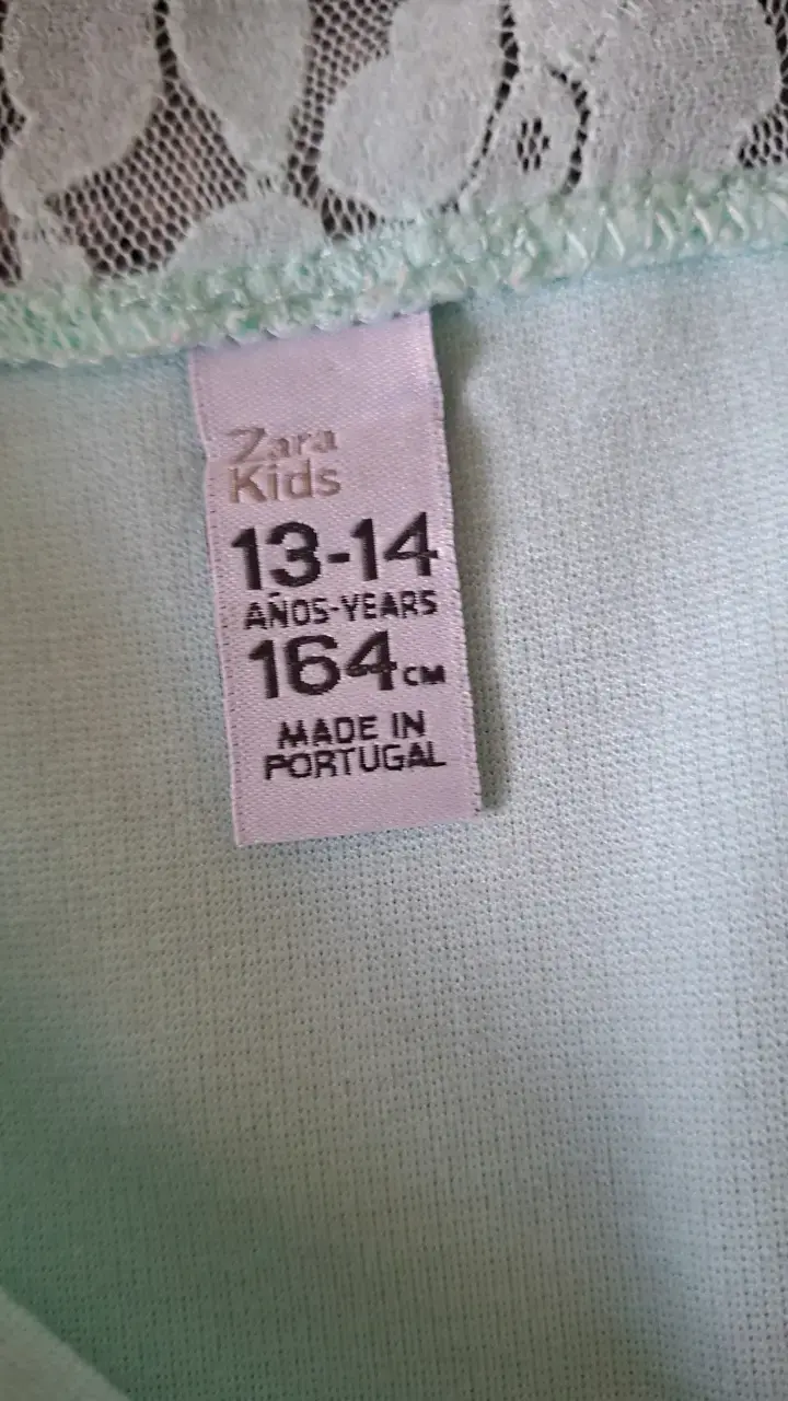 Vestido verde menta con encaje para niña Zara Kids - 2