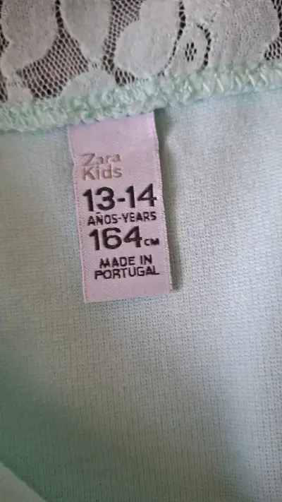 Vestido verde menta con encaje para niña Zara Kids - miniatura 2