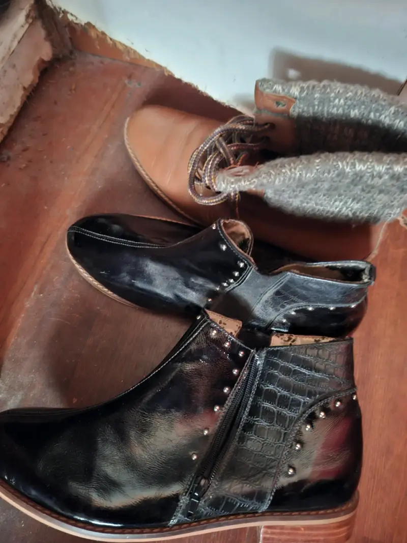 Botines de cuero marrón con forro de lana talla 43 - 2
